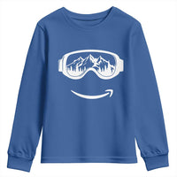 Funny Skiing Snowboard Youth Sweatshirt Snow Goggles Snow Mountain Winter Sport - Wonder Print Shop