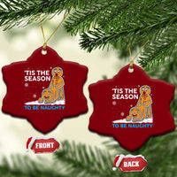 Funny Tis The Season To Be Naughty Dirty Christmas Ceramic Ornament Xmas Adult Humor - Wonder Print Shop