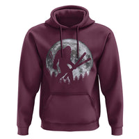 Funny Skiing Bigfoot Ski Winter Sport Moon Hoodie - Wonder Print Shop