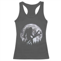Funny Skiing Bigfoot Ski Winter Sport Moon Racerback Tank Top - Wonder Print Shop