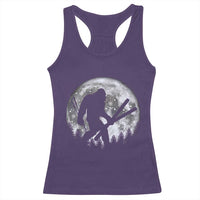 Funny Skiing Bigfoot Ski Winter Sport Moon Racerback Tank Top - Wonder Print Shop