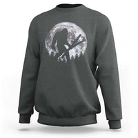 Funny Skiing Bigfoot Ski Winter Sport Moon Sweatshirt - Wonder Print Shop