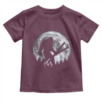 Funny Skiing Bigfoot Ski Winter Sport Moon Toddler T Shirt - Wonder Print Shop