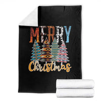 Merry Christmas Native American Xmas Tree Throw Blanket - Wonder Print Shop