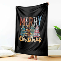 Merry Christmas Native American Xmas Tree Throw Blanket - Wonder Print Shop