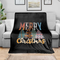 Merry Christmas Native American Xmas Tree Throw Blanket - Wonder Print Shop