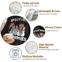 Funny Christmas Native American Throw Blanket Chillin' With My Snowmies Snowman Tribes - Wonder Print Shop