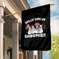 Funny Christmas Native American Garden Flag Chillin' With My Snowmies Snowman Tribes - Wonder Print Shop