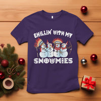 Funny Christmas Native American T Shirt Chillin' With My Snowmies Snowman Tribes - Wonder Print Shop