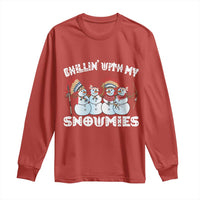 Funny Christmas Native American Long Sleeve Shirt Chillin' With My Snowmies Snowman Tribes