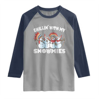 Funny Christmas Native American Raglan Shirt Chillin' With My Snowmies Snowman Tribes - Wonder Print Shop