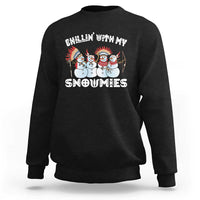 Funny Christmas Native American Sweatshirt Chillin' With My Snowmies Snowman Tribes - Wonder Print Shop