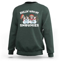 Funny Christmas Native American Sweatshirt Chillin' With My Snowmies Snowman Tribes - Wonder Print Shop