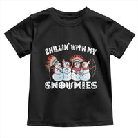 Funny Christmas Native American Toddler T Shirt Chillin' With My Snowmies Snowman Tribes