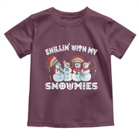 Funny Christmas Native American Toddler T Shirt Chillin' With My Snowmies Snowman Tribes