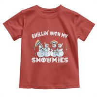 Funny Christmas Native American Toddler T Shirt Chillin' With My Snowmies Snowman Tribes