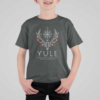 Yule Pagan T Shirt For Kid Reflection Introspection Rebirth Awakening Vegvsir Symbol - Wonder Print Shop