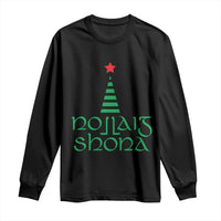 Funny Irish Gaelic Christmas Nollaig Shona Long Sleeve Shirt Xmas Tree