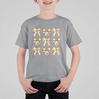 Coquette Happy New Year 2025 Gold Bow T Shirt For Kid