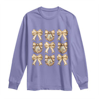 Coquette Happy New Year 2025 Gold Bow Long Sleeve Shirt