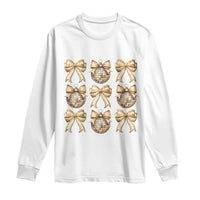 Coquette Happy New Year 2025 Gold Bow Long Sleeve Shirt