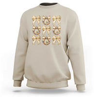 Coquette Happy New Year 2025 Gold Bow Sweatshirt
