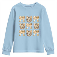 Coquette Happy New Year 2025 Gold Bow Youth Sweatshirt