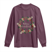 Scottish Celtic Christmas Nollaig Chridheil Long Sleeve Shirt Xmas Wreath