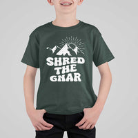 Funny Shred The Gnar T Shirt For Kid Snowboarding Mountain Winter Sport - Wonder Print Shop