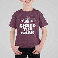 Funny Shred The Gnar T Shirt For Kid Snowboarding Mountain Winter Sport - Wonder Print Shop