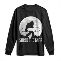 Funny Bigfoot Snowboarding Long Sleeve Shirt Shred The Gnar Moon Snowboard