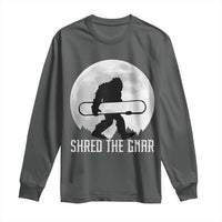 Funny Bigfoot Snowboarding Long Sleeve Shirt Shred The Gnar Moon Snowboard