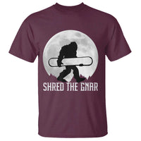 Funny Bigfoot Snowboarding T Shirt Shred The Gnar Moon Snowboard - Wonder Print Shop