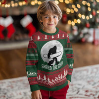 Funny Bigfoot Snowboarding Ugly Christmas Sweater Shred The Gnar Moon Snowboard - Wonder Print Shop