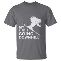 Funny Skiing T Shirt My Life Is Going Downhill Skier - Wonder Print Shop