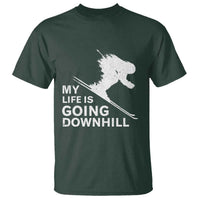 Funny Skiing T Shirt My Life Is Going Downhill Skier - Wonder Print Shop