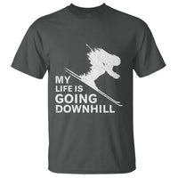 Funny Skiing T Shirt My Life Is Going Downhill Skier - Wonder Print Shop