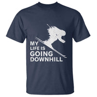 Funny Skiing T Shirt My Life Is Going Downhill Skier - Wonder Print Shop