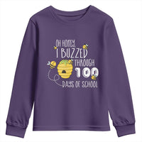 Funny 100th Day Of School Bee Youth Sweatshirt Oh Honey I Buzzed Through 100 Days Of School