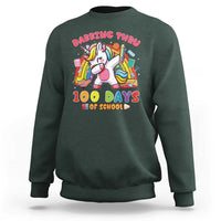 Funny Dabbing Thru 100 Days Of School Sweatshirt Dabbing Unicorn Rainbow