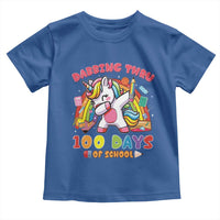 Funny Dabbing Thru 100 Days Of School Toddler T Shirt Dabbing Unicorn Rainbow