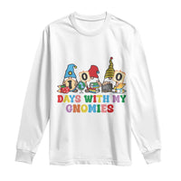 Funny 100 Days With My Gnomies Long Sleeve Shirt 100th Day of School