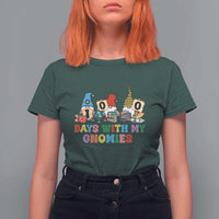 Funny 100 Days With My Gnomies T Shirt For Women 100th Day of School