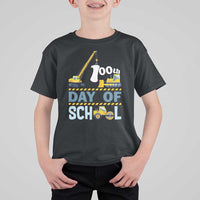 Funny 100TH Days Of School Construction T Shirt For Kid Vehicle Excavators