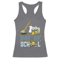 Funny 100TH Days Of School Construction Racerback Tank Top Vehicle Excavators