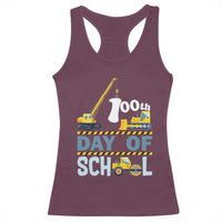 Funny 100TH Days Of School Construction Racerback Tank Top Vehicle Excavators