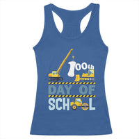 Funny 100TH Days Of School Construction Racerback Tank Top Vehicle Excavators