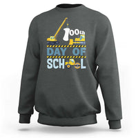 Funny 100TH Days Of School Construction Sweatshirt Vehicle Excavators