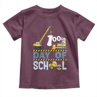 Funny 100TH Days Of School Construction Toddler T Shirt Vehicle Excavators