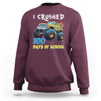Funny I Crushed 100 Days Of School Sweatshirt Monster Truck 100th Day Of School